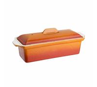 Vogue Pate Terrine Made of Cast Iron in Orange - Non Stick Baking Dish 2L