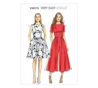 Vogue Patterns 9075 Misses Petite Dress and Jumpsuit,Sizes, Jersey,Denim,Linen, Multi-Colour, A5 (6-8-10-12-14)