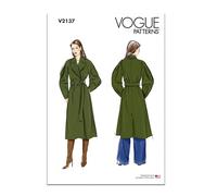 Vogue Patterns Sewing Pattern V2137Y5 Misses' Trench Coat and Belt Y5 (18-20-22-24-26)