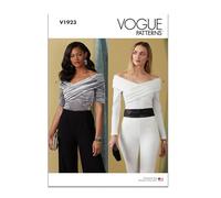 Vogue Patterns V1923B5 Misses' Off-The-Shoulder Bodysuit B5 (8-10-12-14-16)