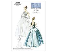 VOGUE PATTERNS V8729 Size AA 6-8-10-12 Misses' Dress and Underskirt,White