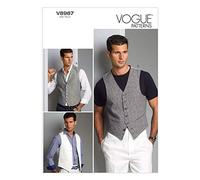 Vogue Patterns V8987 Muu 34/36/ 38/40 Mens Vest, Multi-Color