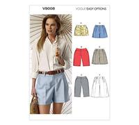 Vogue Patterns V9008 A5 Sizes 6/8/ 10/12/ 14 Misses Shorts, Multi-Colour