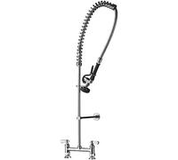 Vogue Pedestal Pre Rinse Spray, Stainless Steel, Dimensions: 1160(H) x 390(W) x 180(D)mm, Output: 7 Litre/min, 180 mm Distance Between Taps, WRAS Approved, Brass & Steel Construction, CE985