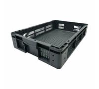 Vogue Perforated Plastic Storage Crate - 600x400x120mm