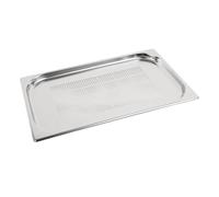 Vogue 12923 Stainless Steel Perforated 1/1 Gastronorm Pan 20mm Deep Food Container, Silver
