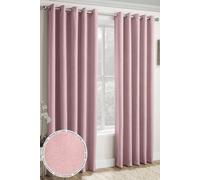 'Vogue' Pink Eyelet Thermal Noise Reducing Dim Out Curtains Pair Enhanced Living Pink 229cm width x 229cm drop