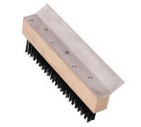 Vogue Pizza Oven Brush Head with Scraper, 10 inch Head, Brown, Carbon Steel B...