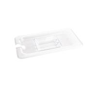 Vogue U253 Polycarbonate 1/4 Gastronorm Notched Lid, White, 265x162mm