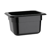 Vogue 1/6 Gastronorm Container 100mm 1.6 Litre Black Catering Food Storage Pan
