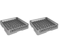 Vogue Plate Dishwasher Rack, Grey, Dimensions: 100(H) x500(W) x500(D) mm, Any Commercial Washer Compatible - Check Dimensions - For Cups, Dishes & Containers - Quick Drying, K909, Pack of 2