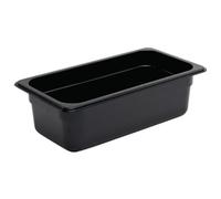 Vogue Polycarbonate 1/3 Gastronorm Container 100mm Black - U463