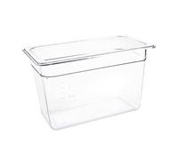 Vogue Polycarbonate 1/3 Gastronorm Container 200 mm Deep, Clear, Capacity: 7 Litre, 1/3 GN Plastic Gastronorm Tray, Stackable - Fridge, Freezer & Dishwasher Safe - Lid Sold Separately, U235