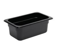 Vogue Polycarbonate 1/4 Gastronorm Container 100mm Black