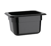 Vogue Polycarbonate 1/6 Gastronorm Container 100mm Black - U470