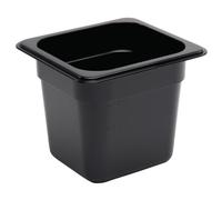 Vogue Polycarbonate 1/6 Gastronorm Container 150mm Black - U471
