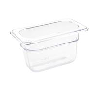 Vogue Plastic 1/9 Gastronorm Food Container 100mm Clear - Reusable, Professional Catering Container Storage U243