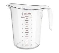 Vogue Polycarbonate Measuring Jug, 2 Ltr | Shatter-resistant body has clear, raised graduations and a sturdy handle for stable, drip-free commercial pouring.