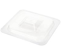 Vogue Polycarbonate Plastic 1/6 Gastronorm Lid, Clear, GN 1/6 Lid, Size: 176(W) X 162(D) mm, Dishwasher Safe, Temperature Range: -40°C to 100°C, Transparent for Easy Monitoring, U248