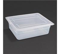 Vogue Polypropylene 1/2 Gastronorm Container with Lid 100mm (4 pack)