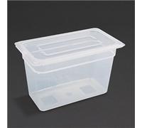4x Vogue 1/3 Gastronorm Container With Lid 200mm Boxes Food Storage Restaurant