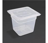 Vogue Polypropylene 1/6 Gastronorm Container with Lid 150mm (Pack of 4) - [GJ527]