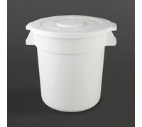Vogue Polypropylene Round Container Bin White 38Ltr - GG792