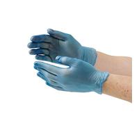 Vogue Powder-Free Vinyl Gloves Blue Medium (Pack of 100)