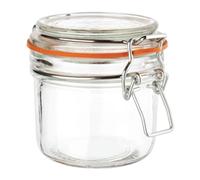 Vogue Clip Top Round Glass Jars - 200 ml (Pack of 6), Preserve Jars, Reusable Jam Jars, Airtight Food Storage, Kitchen Preserving and Pickling, Spice or Herb Containers, GH328