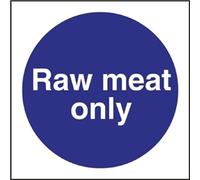 Vogue Raw Meat Only Sign - 100x100mm 4x4" (Self-Adhesive)