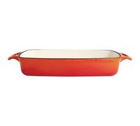 Vogue Rectangular Casserole Dish in Orange Made of Cast Iron 2.8Ltr