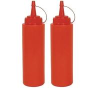 Vogue Red Squeeze Sauce Bottle 35oz - Condiment Seasoning Squirt Dispenser W833 (Pack of 2)
