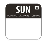 Vogue Removable Colour Coded Food Labels Sunday in Black 24(H) x 24(W)mm - 1000