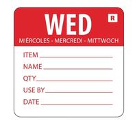 Vogue L068 Wednesday Day of the Week Label Wednesday - Red, 49x 60mm