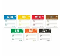 Vogue Removable Days of the Week Labels in Multicolour 2" - 3500 49x60mm