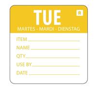 Vogue Removable Sunday Day of the W ood Safety Labels in Yellow 2" Roll 500