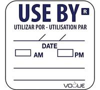 Vogue Removable Use By Labels Blue - 25mm (Roll 1000)