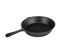 Vogue Round Cast Iron Ribbed Skillet Pan 26cm