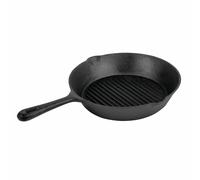 Vogue Round Cast Iron Skillet Pan Durable Ribbed Induction Safe Cookware - 267mm