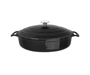 Vogue Round Saute Pan Black Frying Commercial Skillet Kitchen Cookware - 28cm