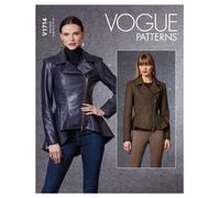 Vogue Sewing Pattern V1714 Misses' Peplum Jacket With Asymmetrical Zip Closure