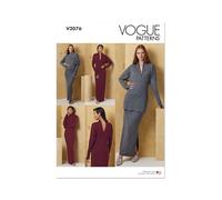 Vogue Sewing Pattern V2076Y5 Misses' Knit Dress and Top Worn Front and Back and Skirt Y5 (18-20-22-24-26)