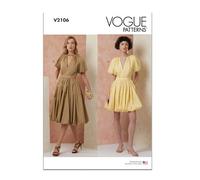 Vogue Sewing Patterns V2106H5 Misses' Dress in Two Lengths H5(6-8-10-12-14)