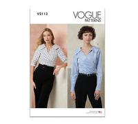 Vogue Sewing Patterns V2113B5 Misses' Top with Sleeve Variations B5(8-10-12-14-16)