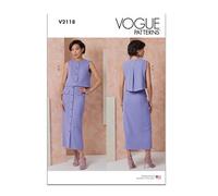 Vogue Sewing Patterns V2118U5 Misses' Top and Skirt U5 (16-18-20-22-24)
