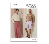 Vogue Sewing Patterns V2120AA Men's Shirt with Sleeve Variations, Shorts, Trousers and Belt AA (34-36-38-40-42)