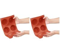 Vogue Silicone Brioche Mould 6 Cup - Baking Molds for Desserts, Jelly, Candy JA310 (Pack of 2)