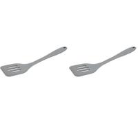 Vogue Silicone Slotted Turner Spatula, Grey, Flexible High Heat Spatula, Length: 29.5 cm, Silicone Safe for Non-Stick Pans, Heat Resistant up to 260°C, Dishwasher Safe, DA524 (Pack of 2)