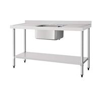 Vogue Single Bowl Sink Double Drainer St/St - 1500x600mm 59x23 5/8"