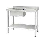 Vogue - Single Sink Right Hand Drainer in Silver - Stainless Steel - 1000mm